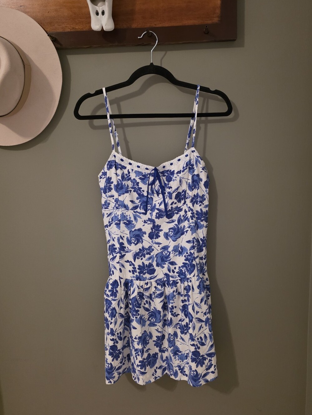 Sky To Moon Blue Floral Cottagecore Resortwear Casual Dress